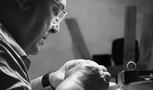 Pietro at work on a Jewelry